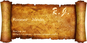 Rosner Jónás névjegykártya